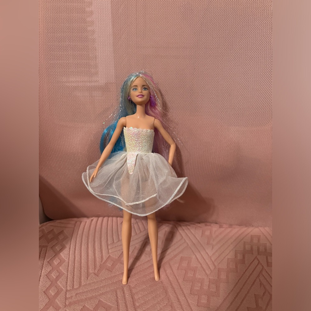 Barbie Rainbow sparkle doll 11 1/2” tall including base